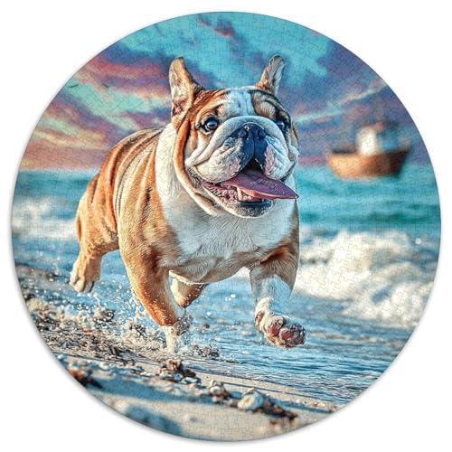 Netter Hund 1000 Stück Puzzle Rund Puzzles Erwachsene Und Kinder Geschicklichkeitsspiel Geschenk Spielabende Lernen Fordernde Kleinkinder Heraus Große 1000pcs (67.5x67.5cm) von RTTASVLZX