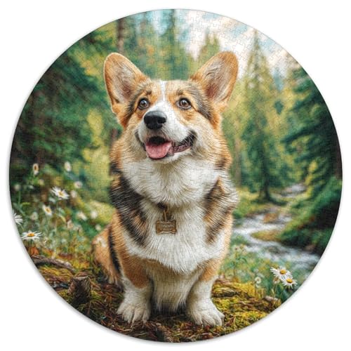 Netter Hund 1000 Stück Puzzle Rund Puzzles Erwachsene Und Kinder Legespiel Spiele Geschicklichkeitsspiel Geschenk Spielabende Lernen Fordernde Kleinkinder 1000pcs (67.5x67.5cm) von RTTASVLZX