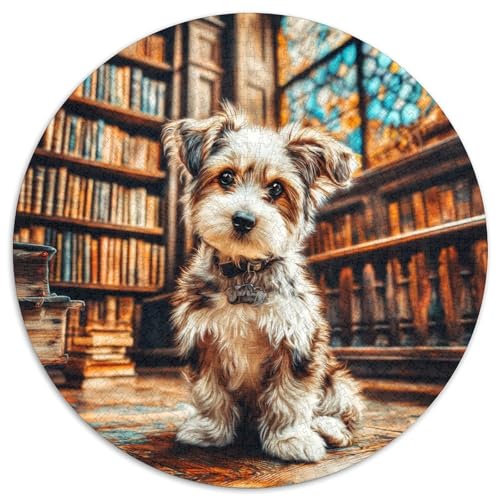 Netter Hund 1000 Stück Puzzle Rund Puzzles Erwachsene Und Kinder Lustiges Stressabbau Teenager Schwer Weihnachten Farbverlauf Kreatives Constellation 1000pcs (67.5x67.5cm) von RTTASVLZX