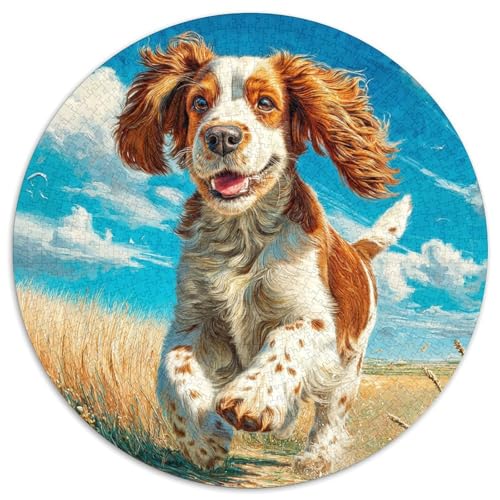 Netter Hund 1000 Stück Puzzle Rund Puzzles Erwachsene Und Kinder Weihnachten Farbverlauf Kreatives Constellation Einzigartige DIY Clevere Rätsel Geschenke 1000pcs (67.5x67.5cm) von RTTASVLZX