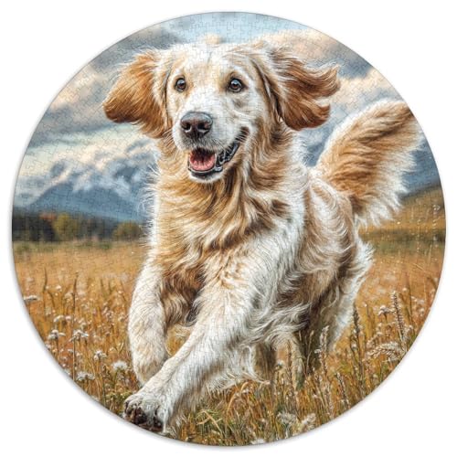 Netter Hund Puzzle 1000 Teile Rund Puzzles Erwachsene Und Kinder Spielabende Lernen Fordernde Kleinkinder Heraus Große Ostereiern Boden 1000pcs (67.5x67.5cm) von RTTASVLZX