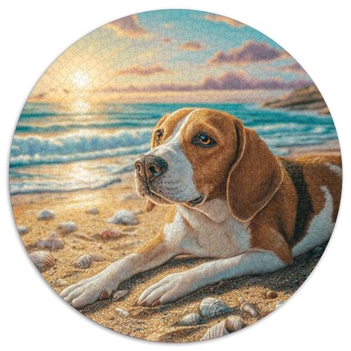 Netter Hund Rund Puzzles 1000 Teile Erwachsene Und Kinder Puzzle Gemütliche Schwieriges Croissant Circular Herausforderndes Spielzeug Lustiges Stressabbau 1000pcs (67.5x67.5cm) von RTTASVLZX