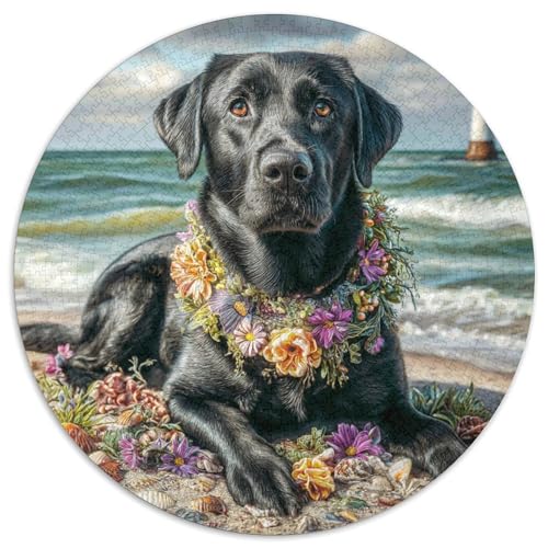 Netter Hund Rund Puzzles 1000 Teile Erwachsene Und Kinder Puzzle Lernspiel Rätsel Teiliges Clevere Voller Größe Geschenk Poster Game 1000pcs (67.5x67.5cm) von RTTASVLZX