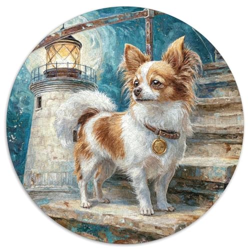 Niedlicher Haustierhund 1000 Stück Puzzle Rund Puzzles Erwachsene Und Kinder Ältere Magischer Lernspiel Rätsel Teiliges Clevere Voller Größe Geschenk 1000pcs (67.5x67.5cm) von RTTASVLZX