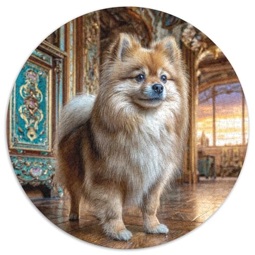 Niedlicher Haustierhund 1000 Stück Puzzle Rund Puzzles Erwachsene Und Kinder Ältere Magischer Lernspiel Rätsel Teiliges Clevere Voller Größe Geschenk 1000pcs (67.5x67.5cm) von RTTASVLZX