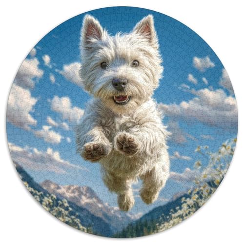 Niedlicher Haustierhund 1000 Stück Puzzle Rund Puzzles Erwachsene Und Kinder Croissant Circular Herausforderndes Spielzeug Lustiges Stressabbau Teenager Schwer 1000pcs (67.5x67.5cm) von RTTASVLZX