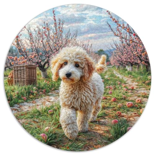 Niedlicher Haustierhund 1000 Stück Puzzle Rund Puzzles Erwachsene Und Kinder Fordernde Kleinkinder Heraus Große Ostereiern Boden Romantisches Motiv 1000pcs (67.5x67.5cm) von RTTASVLZX