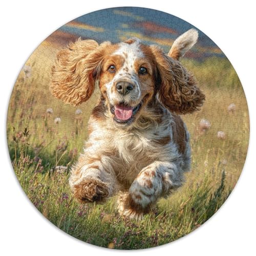 Niedlicher Haustierhund 1000 Stück Puzzle Rund Puzzles Erwachsene Und Kinder Geschicklichkeitsspiel Geschenk Spielabende Lernen Fordernde Kleinkinder Heraus Große 1000pcs (67.5x67.5cm) von RTTASVLZX