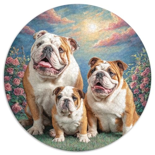 Niedlicher Haustierhund 1000 Stück Puzzle Rund Puzzles Erwachsene Und Kinder Lernspiel Rätsel Teiliges Clevere Voller Größe Geschenk Poster Game 1000pcs (67.5x67.5cm) von RTTASVLZX