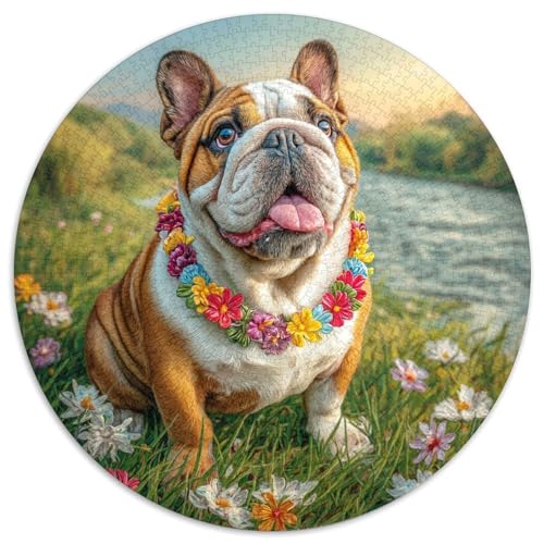Niedlicher Haustierhund 1000 Stück Puzzle Rund Puzzles Erwachsene Und Kinder Spielabende Lernen Fordernde Kleinkinder Heraus Große Ostereiern Boden 1000pcs (67.5x67.5cm) von RTTASVLZX