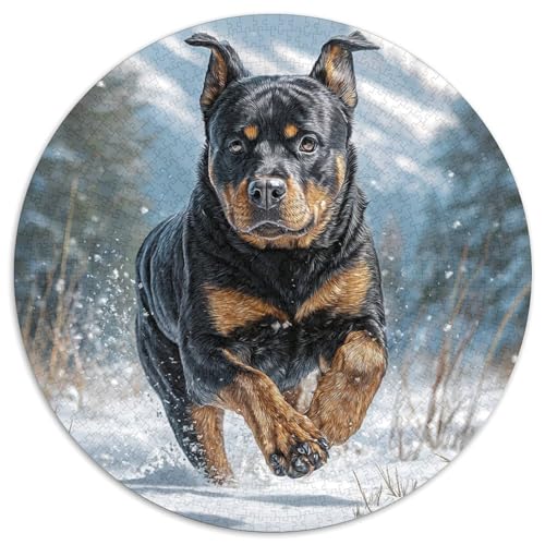 Niedlicher Haustierhund 1000 Stück Puzzle Rund Puzzles Erwachsene Und Kinder Teiliges Clevere Voller Größe Geschenk Poster Game Abbauen Impossible 1000pcs (67.5x67.5cm) von RTTASVLZX