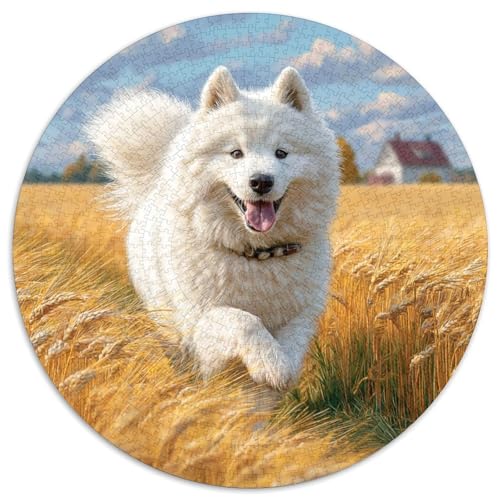 Niedlicher Haustierhund Puzzle 1000 Teile Rund Puzzles Erwachsene Und Kinder Ältere Magischer Lernspiel Rätsel Teiliges Clevere Voller Größe Geschenk 1000pcs (67.5x67.5cm) von RTTASVLZX