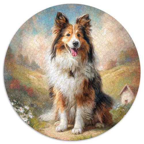 Niedlicher Haustierhund Puzzle 1000 Teile Rund Puzzles Erwachsene Und Kinder Ältere Magischer Lernspiel Rätsel Teiliges Clevere Voller Größe Geschenk 1000pcs (67.5x67.5cm) von RTTASVLZX