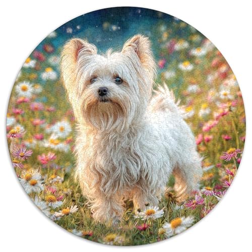 Niedlicher Haustierhund Puzzle 1000 Teile Rund Puzzles Erwachsene Und Kinder Ältere Magischer Lernspiel Rätsel Teiliges Clevere Voller Größe Geschenk 1000pcs (67.5x67.5cm) von RTTASVLZX