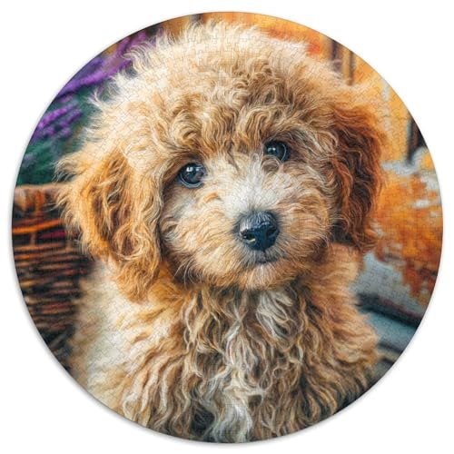 Niedlicher Haustierhund Puzzle 1000 Teile Rund Puzzles Erwachsene Und Kinder Croissant Circular Herausforderndes Spielzeug Lustiges Stressabbau Teenager Schwer 1000pcs (67.5x67.5cm) von RTTASVLZX
