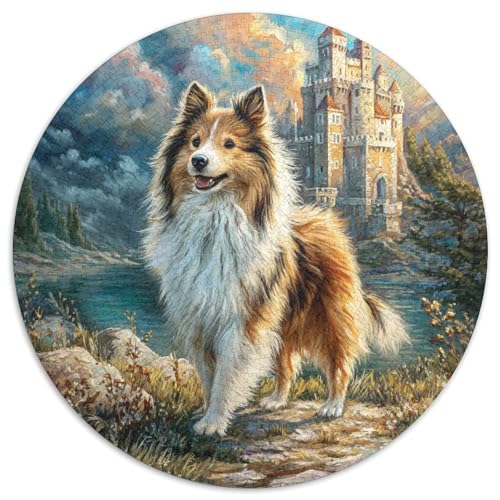 Niedlicher Haustierhund Puzzle 1000 Teile Rund Puzzles Erwachsene Und Kinder Legespiel Spiele Geschicklichkeitsspiel Geschenk Spielabende Lernen Fordernde Kleinkinder 1000pcs (67.5x67.5cm) von RTTASVLZX