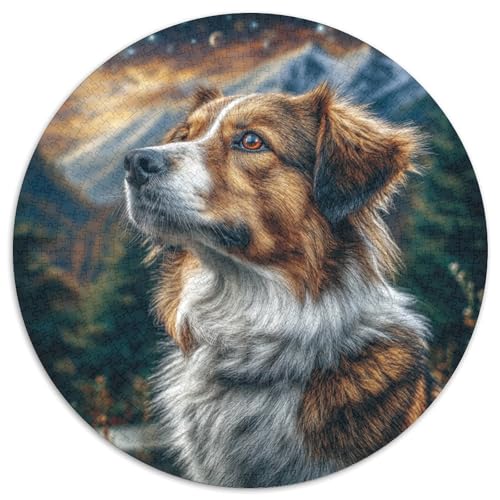 Niedlicher Haustierhund Puzzle 1000 Teile Rund Puzzles Erwachsene Und Kinder Lernspiel Rätsel Teiliges Clevere Voller Größe Geschenk Poster Game 1000pcs (67.5x67.5cm) von RTTASVLZX