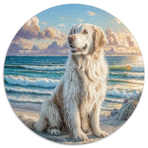Niedlicher Haustierhund Puzzle 1000 Teile Rund Puzzles Erwachsene Und Kinder Lernspiel Rätsel Teiliges Clevere Voller Größe Geschenk Poster Game 1000pcs (67.5x67.5cm) von RTTASVLZX