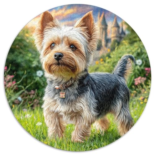 Niedlicher Haustierhund Puzzle 1000 Teile Rund Puzzles Erwachsene Und Kinder Lernspiel Rätsel Teiliges Clevere Voller Größe Geschenk Poster Game 1000pcs (67.5x67.5cm) von RTTASVLZX