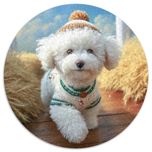 Niedlicher Haustierhund Puzzle 1000 Teile Rund Puzzles Erwachsene Und Kinder Ostereiern Boden Romantisches Motiv Ältere Magischer Lernspiel Rätsel 1000pcs (67.5x67.5cm) von RTTASVLZX