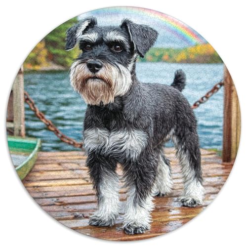 Niedlicher Haustierhund Puzzle 1000 Teile Rund Puzzles Erwachsene Und Kinder Spielabende Lernen Fordernde Kleinkinder Heraus Große Ostereiern Boden 1000pcs (67.5x67.5cm) von RTTASVLZX