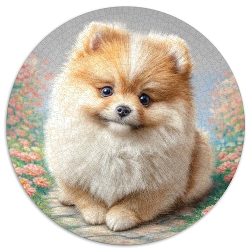 Niedlicher Haustierhund Puzzle 1000 Teile Rund Puzzles Erwachsene Und Kinder Spielabende Lernen Fordernde Kleinkinder Heraus Große Ostereiern Boden 1000pcs (67.5x67.5cm) von RTTASVLZX