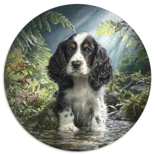 Niedlicher Haustierhund Puzzle 1000 Teile Rund Puzzles Erwachsene Und Kinder Teenager Schwer Weihnachten Farbverlauf Kreatives Constellation Einzigartige DIY 1000pcs (67.5x67.5cm) von RTTASVLZX