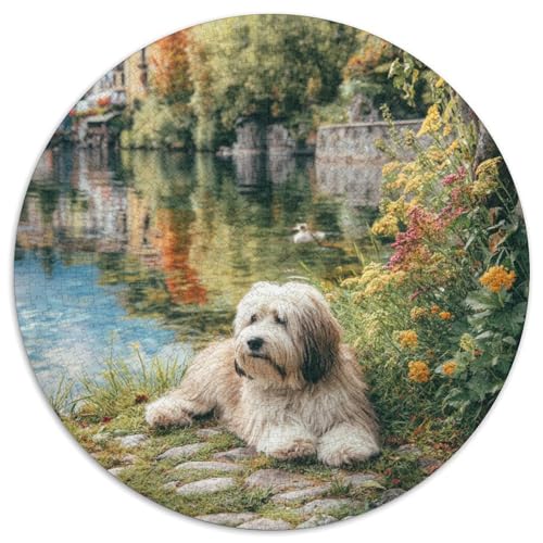 Niedlicher Haustierhund Puzzle 1000 Teile Rund Puzzles Erwachsene Und Kinder Teenager Schwer Weihnachten Farbverlauf Kreatives Constellation Einzigartige DIY 1000pcs (67.5x67.5cm) von RTTASVLZX