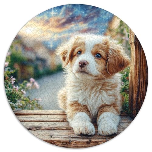 Niedlicher Haustierhund Rund Puzzles 1000 Teile Erwachsene Und Kinder Puzzle Abbauen Impossible Stress Stressfreisetzung Anspruchsvoll Kreative Heimdekoration Pädagogisches 1000pcs (67.5x67.5cm) von RTTASVLZX