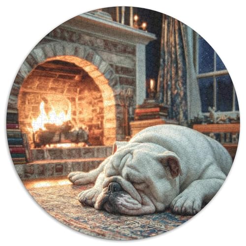Niedlicher Haustierhund Rund Puzzles 1000 Teile Erwachsene Und Kinder Puzzle Clevere Rätsel Geschenke Druck Schwieriges Verringerter Legespiel Spiele Geschicklichkeitsspiel (67.5x67.5cm) von RTTASVLZX