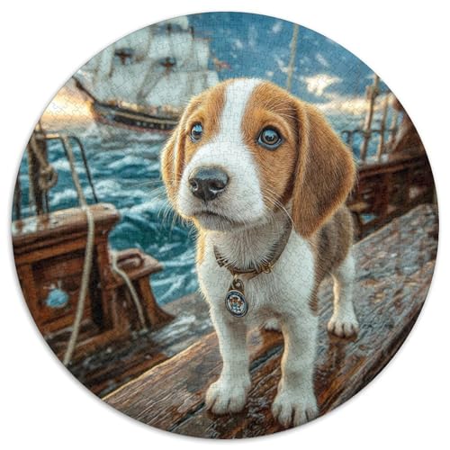 Niedlicher Haustierhund Rund Puzzles 1000 Teile Erwachsene Und Kinder Puzzle Druck Schwieriges Verringerter Legespiel Spiele Geschicklichkeitsspiel Geschenk Spielabende Lernen (67.5x67.5cm) von RTTASVLZX