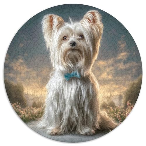 Niedlicher Haustierhund Rund Puzzles 1000 Teile Erwachsene Und Kinder Puzzle Druck Schwieriges Verringerter Legespiel Spiele Geschicklichkeitsspiel Geschenk Spielabende Lernen (67.5x67.5cm) von RTTASVLZX