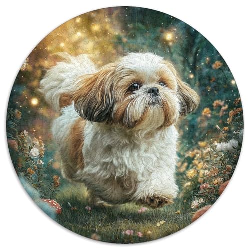 Niedlicher Haustierhund Rund Puzzles 1000 Teile Erwachsene Und Kinder Puzzle Fordernde Kleinkinder Heraus Große Ostereiern Boden Romantisches Motiv 1000pcs (67.5x67.5cm) von RTTASVLZX