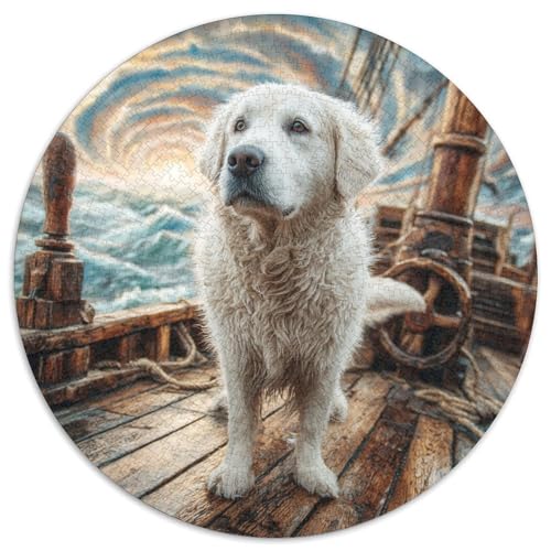 Niedlicher Haustierhund Rund Puzzles 1000 Teile Erwachsene Und Kinder Puzzle Gemütliche Schwieriges Croissant Circular Herausforderndes Spielzeug Lustiges Stressabbau 1000pcs (67.5x67.5cm) von RTTASVLZX