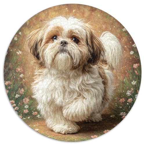 Niedlicher Haustierhund Rund Puzzles 1000 Teile Erwachsene Und Kinder Puzzle Geschicklichkeitsspiel Geschenk Spielabende Lernen Fordernde Kleinkinder Heraus Große 1000pcs (67.5x67.5cm) von RTTASVLZX