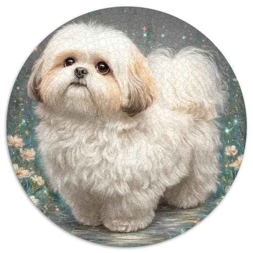 Niedlicher Haustierhund Rund Puzzles 1000 Teile Erwachsene Und Kinder Puzzle Geschicklichkeitsspiel Geschenk Spielabende Lernen Fordernde Kleinkinder Heraus Große 1000pcs (67.5x67.5cm) von RTTASVLZX