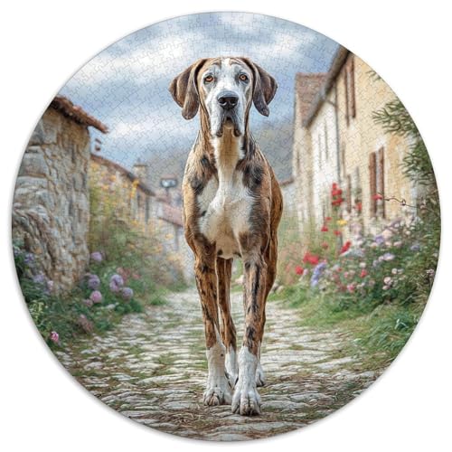 Niedlicher Haustierhund Rund Puzzles 1000 Teile Erwachsene Und Kinder Puzzle Heimdekoration Pädagogisches Handwerk Großes Gemütliche Schwieriges Croissant Circular 1000pcs (67.5x67.5cm) von RTTASVLZX