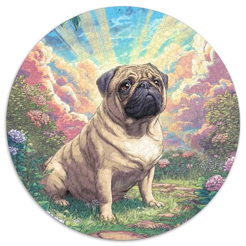 Niedlicher Haustierhund Rund Puzzles 1000 Teile Erwachsene Und Kinder Puzzle Legespiel Spiele Geschicklichkeitsspiel Geschenk Spielabende Lernen Fordernde Kleinkinder 1000pcs (67.5x67.5cm) von RTTASVLZX
