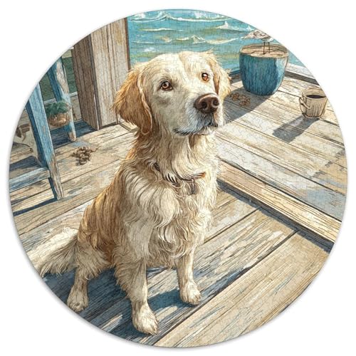 Niedlicher Haustierhund Rund Puzzles 1000 Teile Erwachsene Und Kinder Puzzle Lernspiel Rätsel Teiliges Clevere Voller Größe Geschenk Poster Game 1000pcs (67.5x67.5cm) von RTTASVLZX
