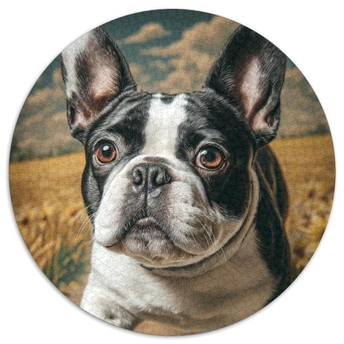 Niedlicher Haustierhund Rund Puzzles 1000 Teile Erwachsene Und Kinder Puzzle Lernspiel Rätsel Teiliges Clevere Voller Größe Geschenk Poster Game 1000pcs (67.5x67.5cm) von RTTASVLZX