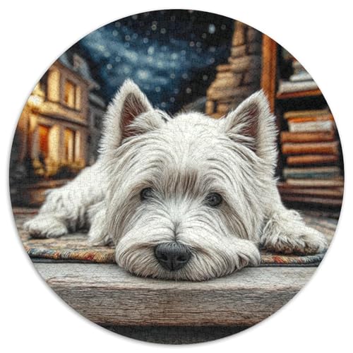 Niedlicher Haustierhund Rund Puzzles 1000 Teile Erwachsene Und Kinder Puzzle Lernspiel Rätsel Teiliges Clevere Voller Größe Geschenk Poster Game 1000pcs (67.5x67.5cm) von RTTASVLZX
