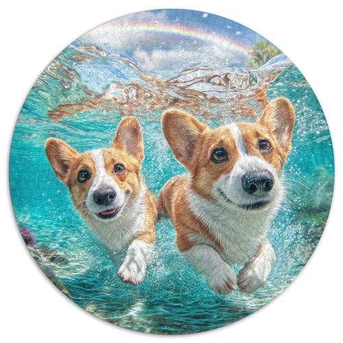 Niedlicher Haustierhund Rund Puzzles 1000 Teile Erwachsene Und Kinder Puzzle Poster Game Abbauen Impossible Stress Stressfreisetzung Anspruchsvoll Kreative 1000pcs (67.5x67.5cm) von RTTASVLZX
