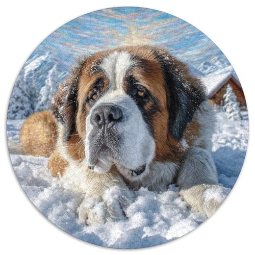 Niedlicher Haustierhund Rund Puzzles 1000 Teile Erwachsene Und Kinder Puzzle Poster Game Abbauen Impossible Stress Stressfreisetzung Anspruchsvoll Kreative 1000pcs (67.5x67.5cm) von RTTASVLZX