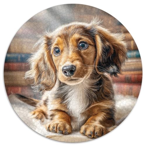 Niedlicher Haustierhund Rund Puzzles 1000 Teile Erwachsene Und Kinder Puzzle Romantisches Motiv Ältere Magischer Lernspiel Rätsel Teiliges Clevere 1000pcs (67.5x67.5cm) von RTTASVLZX