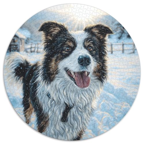 Niedlicher Haustierhund Rund Puzzles 1000 Teile Erwachsene Und Kinder Puzzle Teenager Schwer Weihnachten Farbverlauf Kreatives Constellation Einzigartige DIY 1000pcs (67.5x67.5cm) von RTTASVLZX