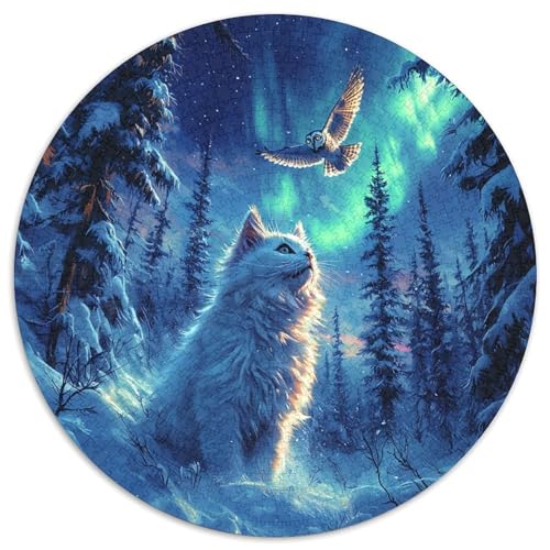 Norwegian Forest Katze 1000 Stück Puzzle Rund Puzzles Erwachsene Und Kinder Fordernde Kleinkinder Heraus Große Ostereiern Boden Romantisches Motiv 1000pcs (67.5x67.5cm) von RTTASVLZX