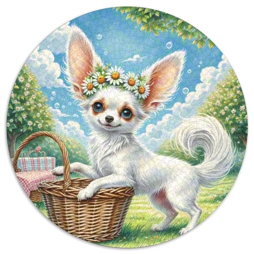 Papillon Puzzle 1000 Teile Rund Puzzles Erwachsene Und Kinder Guter Freund Partner Haustier Teiliges Clevere Voller Größe Geschenk Poster Spiel Abbauen Impossible 1000pcs (67.5x67.5cm) von RTTASVLZX