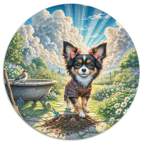Papillon Rund Puzzles 1000 Teile Erwachsene Und Kinder Puzzle Guter Freund Partner Haustier Romantisches Motiv Ältere Magischer Lernspiel Rätsel Teiliges Clevere 1000pcs (67.5x67.5cm) von RTTASVLZX