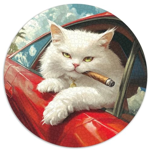 Persian Katze Rund Puzzles 1000 Teile Erwachsene Und Kinder Puzzle Spielabende Lernen Fordernde Kleinkinder Heraus Große Ostereiern Boden 1000pcs (67.5x67.5cm) von RTTASVLZX