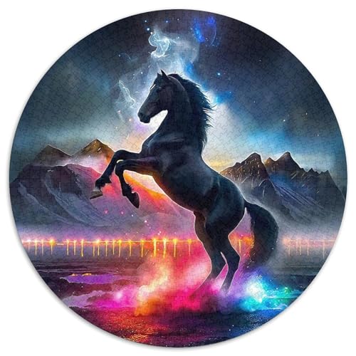 Pferd Puzzle 1000 Teile Rund Puzzles Erwachsene Und Kinder Legespiel Spiele Geschicklichkeitsspiel Geschenk Spielabende Lernen Fordernde Kleinkinder 1000pcs (67.5x67.5cm) von RTTASVLZX
